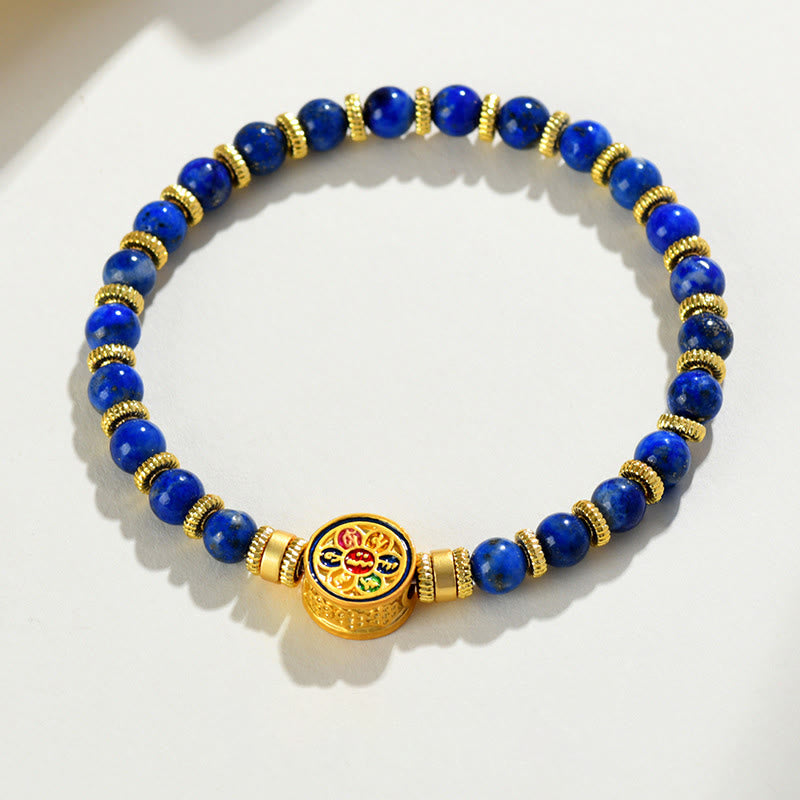 Bracelet d'équilibre en Buddha Stones de Lazurite naturelle, Lapis Lazuli Om Mani Padme Hum - image 9