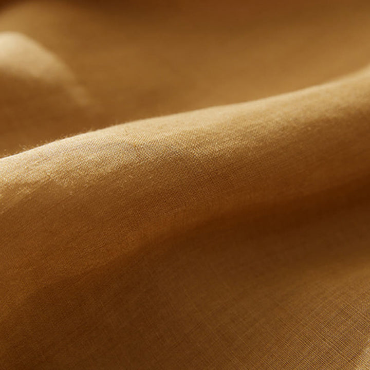 Chemise décontractée en coton et lin à manches trois-quarts pour femme avec broderies de plantes et Buddha Stones - image 19