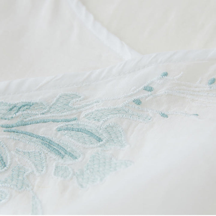 Chemise décontractée en coton et lin à manches trois-quarts pour femme avec broderies de plantes et Buddha Stones - image 11