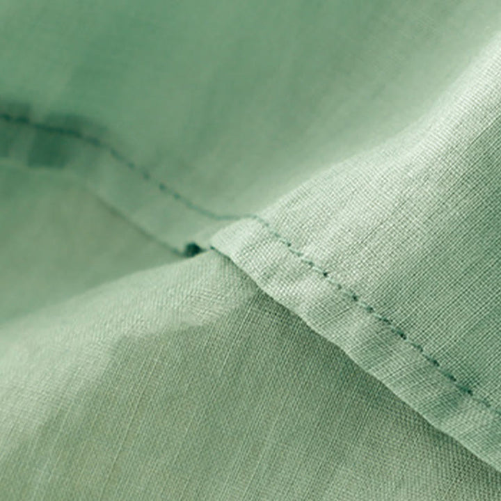 Chemise décontractée en coton et lin à manches mi-longues pour femme avec boucle en forme de grenouille et motif Buddha Stones - image 23