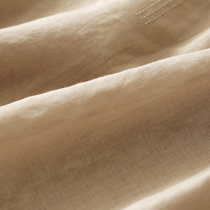 Chemise décontractée en coton et lin à manches mi-longues et col en V pour femme avec broderie de fleurs Buddha Stones - image 20