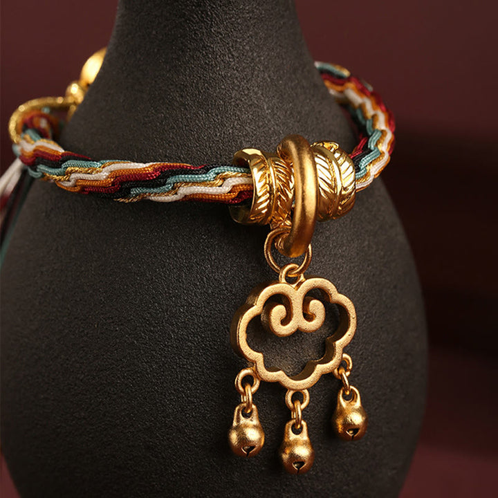 Bracelet fait main en Buddha Stones avec nœud de guérison et de réincarnation en forme de cerf de couleur Dunhuang