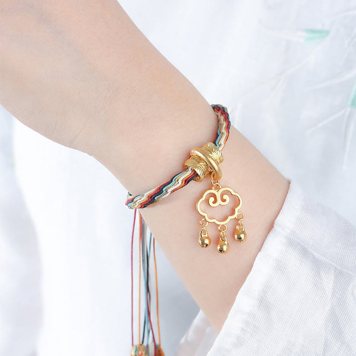 Bracelet fait main en Buddha Stones avec nœud de guérison et de réincarnation en forme de cerf de couleur Dunhuang