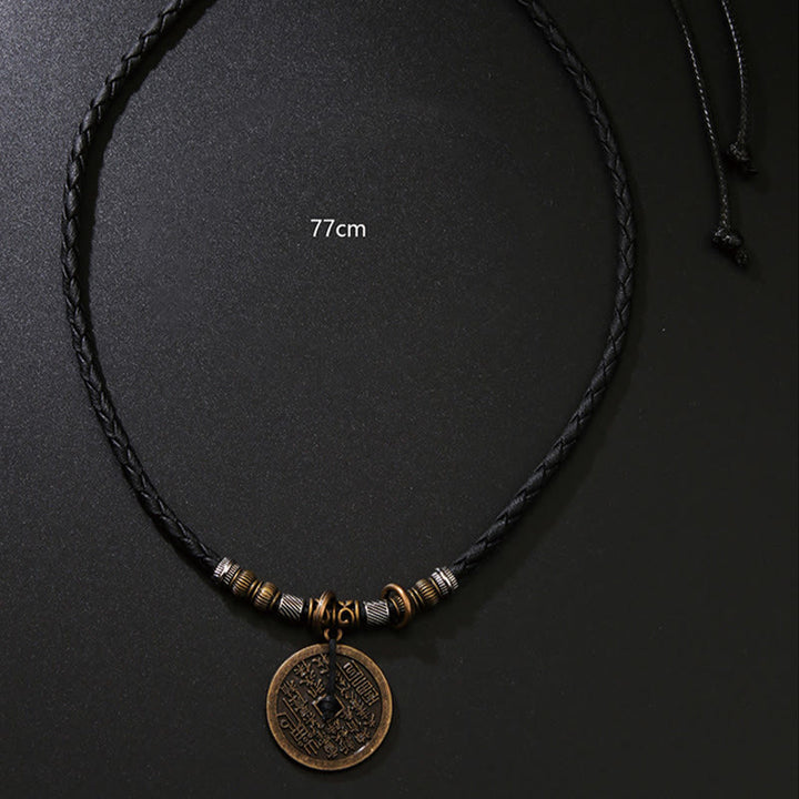Collier pendentif en alliage de cuivre avec pendentif en forme de pièce de monnaie en alliage de cuivre de Buddha Stones Mountain Ghosts