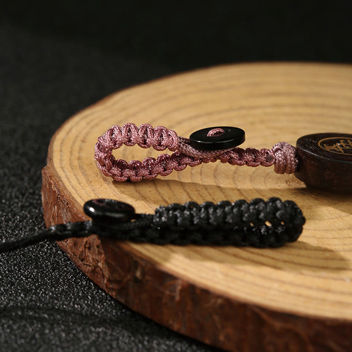 Porte-clés porte-bonheur en forme de poisson koï double Buddha Stones