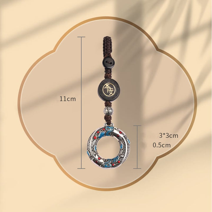 Porte-clés porte-bonheur en forme de poisson koï double Buddha Stones