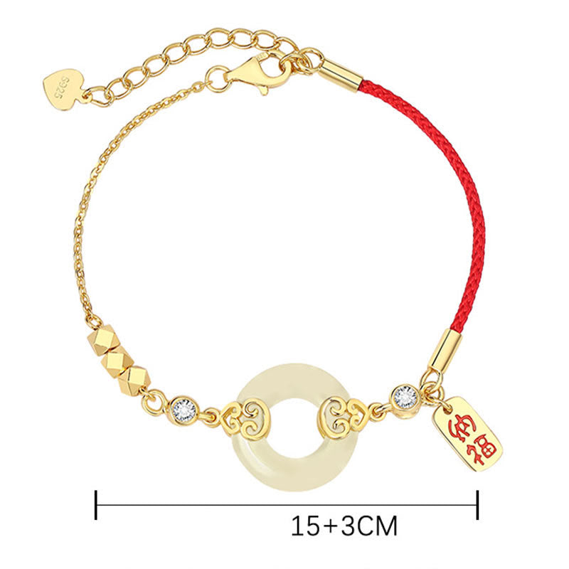 Boucles d'oreilles pendantes en argent sterling 925 avec Buddha Stones en jade naturel Hetian et boucle de paix en zircon - image 5