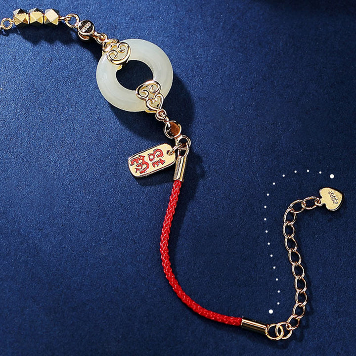 Boucles d'oreilles pendantes en argent sterling 925 avec Buddha Stones en jade naturel Hetian et boucle de paix en zircon - image 3