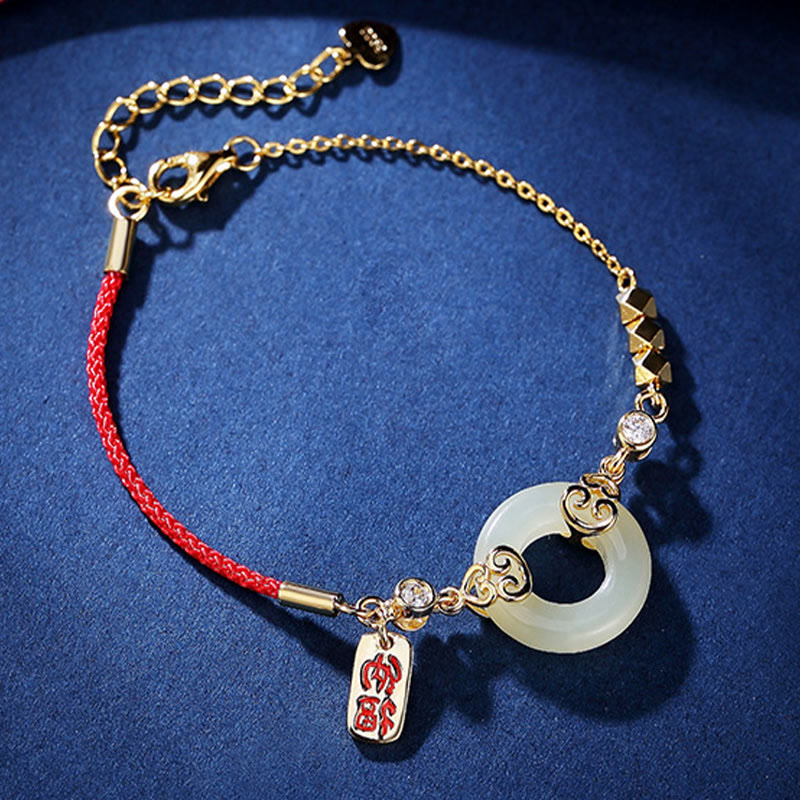 Boucles d'oreilles pendantes en argent sterling 925 avec Buddha Stones en jade naturel Hetian et boucle de paix en zircon - image 1