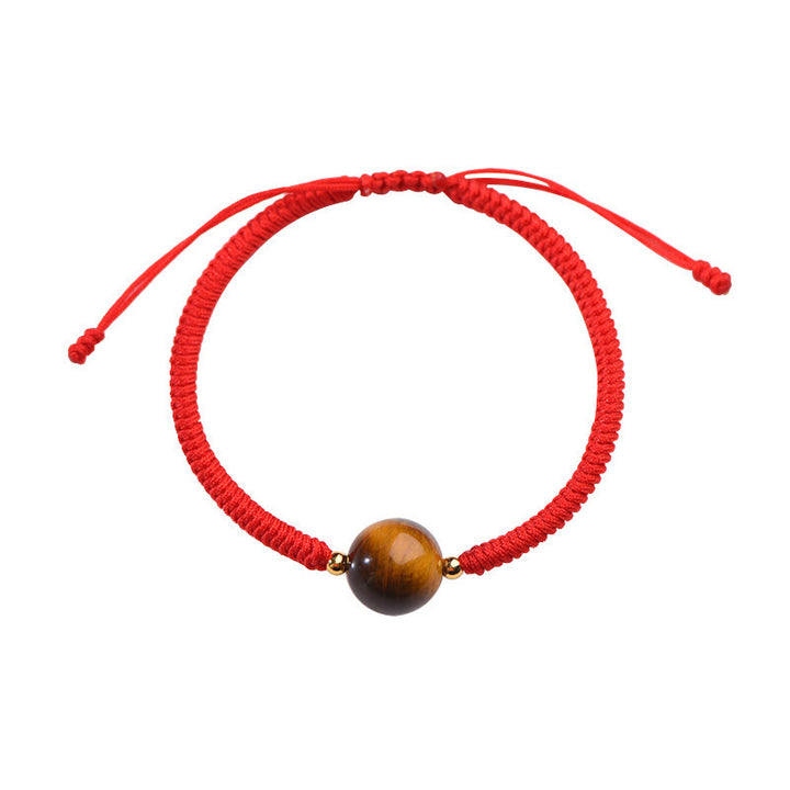 Bracelet en corde de protection porte-bonheur en perles d'œil de tigre faites à la main avec des Buddha Stones