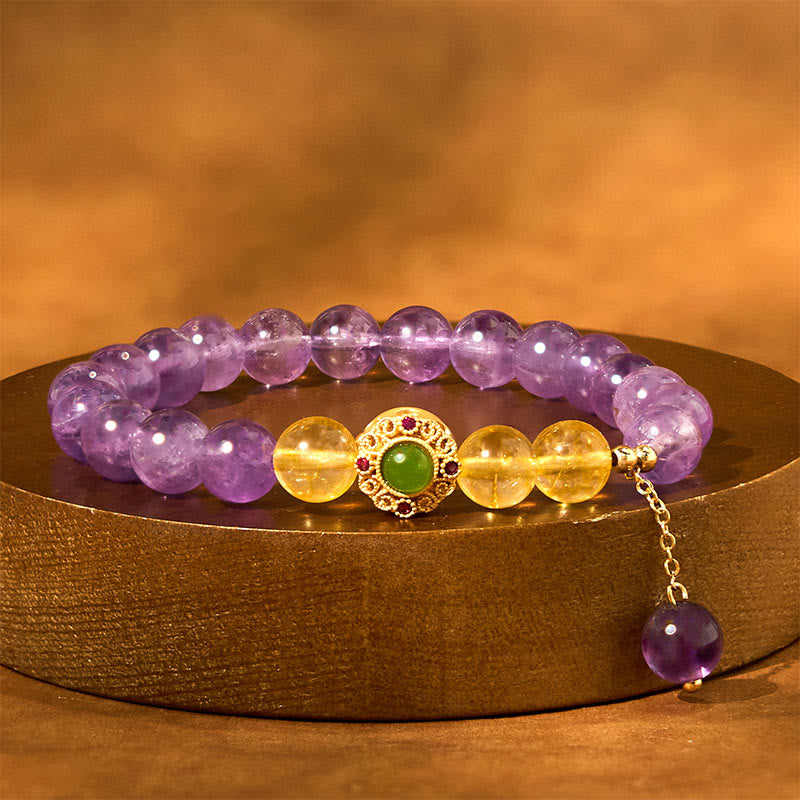 Bracelet d'équilibre de méditation en améthyste naturelle Buddha Stones