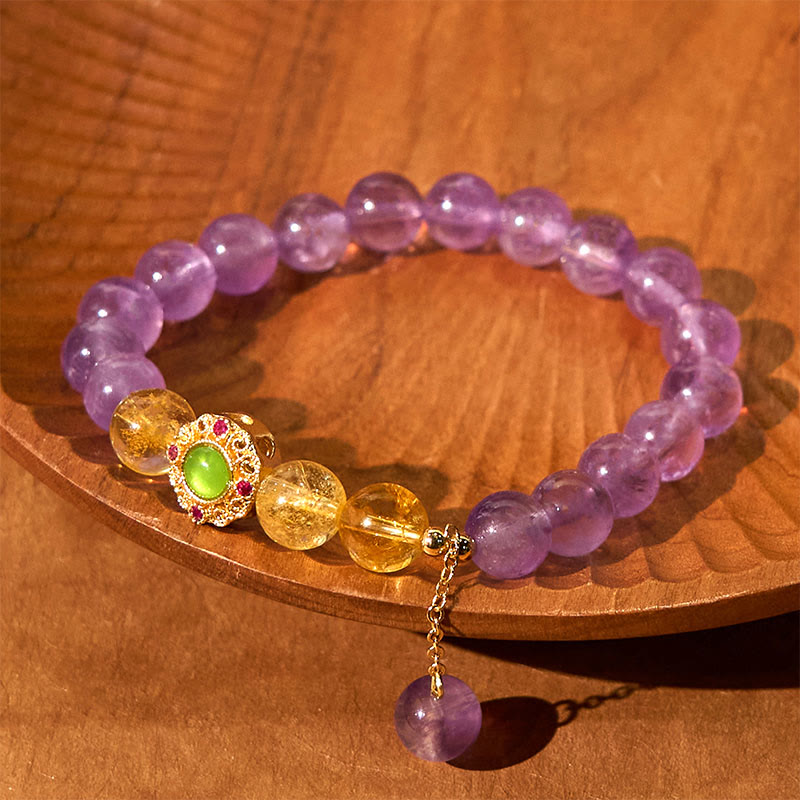 Bracelet d'équilibre de méditation en améthyste naturelle Buddha Stones