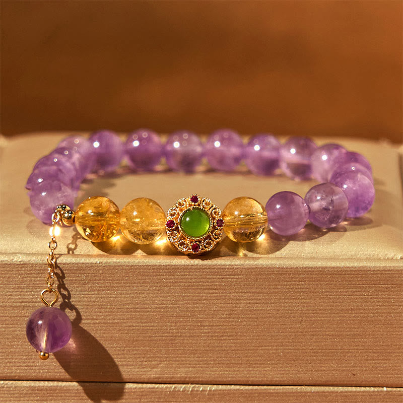 Bracelet d'équilibre de méditation en améthyste naturelle Buddha Stones