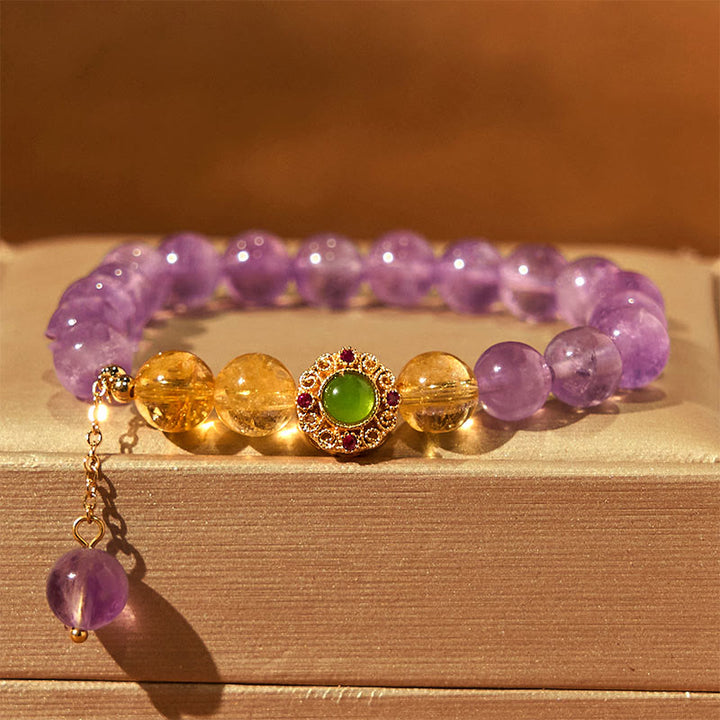 Bracelet d'équilibre de méditation en améthyste naturelle Buddha Stones