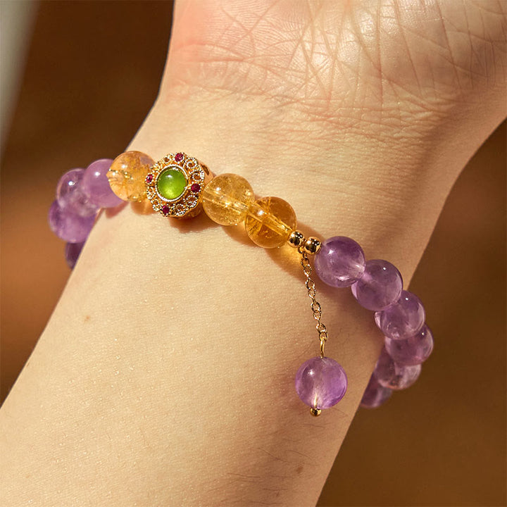 Bracelet d'équilibre de méditation en améthyste naturelle Buddha Stones