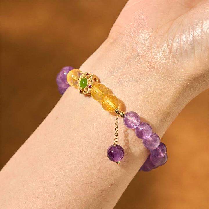 Bracelet d'équilibre de méditation en améthyste naturelle Buddha Stones