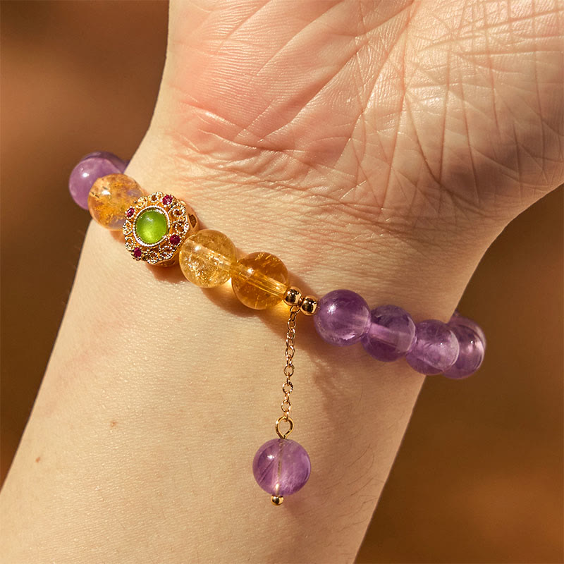Bracelet d'équilibre de méditation en améthyste naturelle Buddha Stones