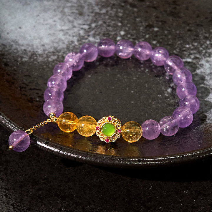 Bracelet d'équilibre de méditation en améthyste naturelle Buddha Stones