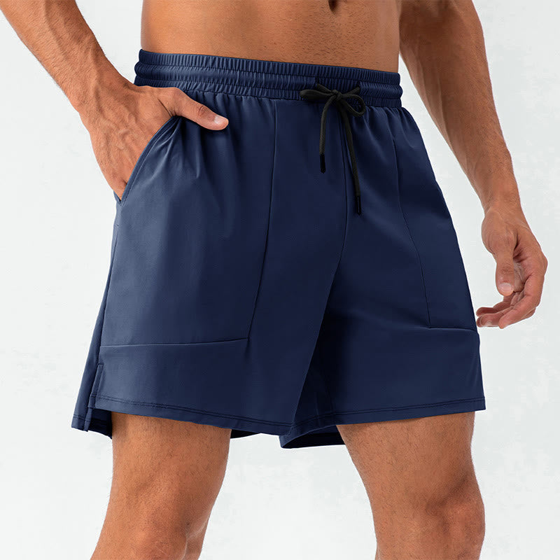 Short de sport décontracté en nylon à séchage rapide avec poches pour hommes Buddha Stones - Bleu foncé - US/UK/AU44，EU54 (2XL) - image 19