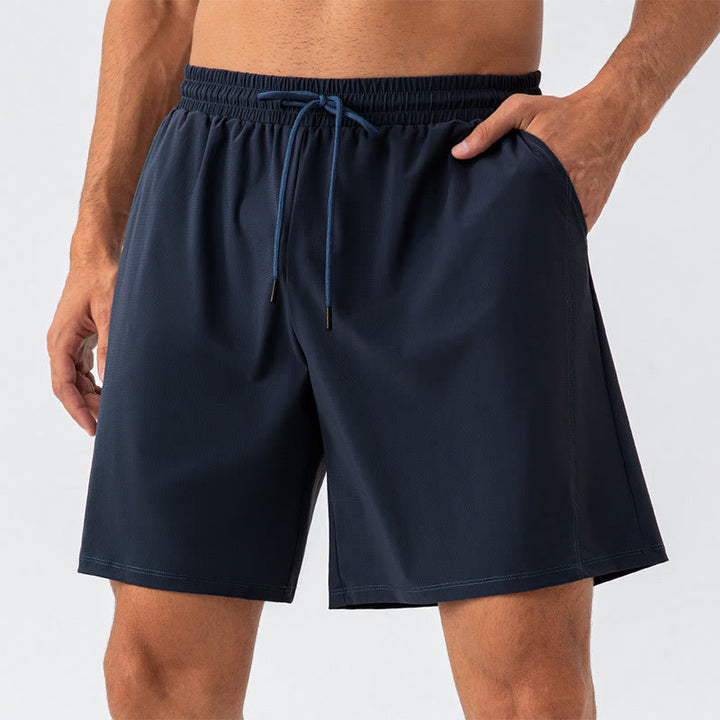 Buddha Stones Short de sport décontracté en nylon respirant et ample à séchage rapide pour homme avec poches - Bleu nuit - US/UK/AU44，EU54 (2XL) - image 0