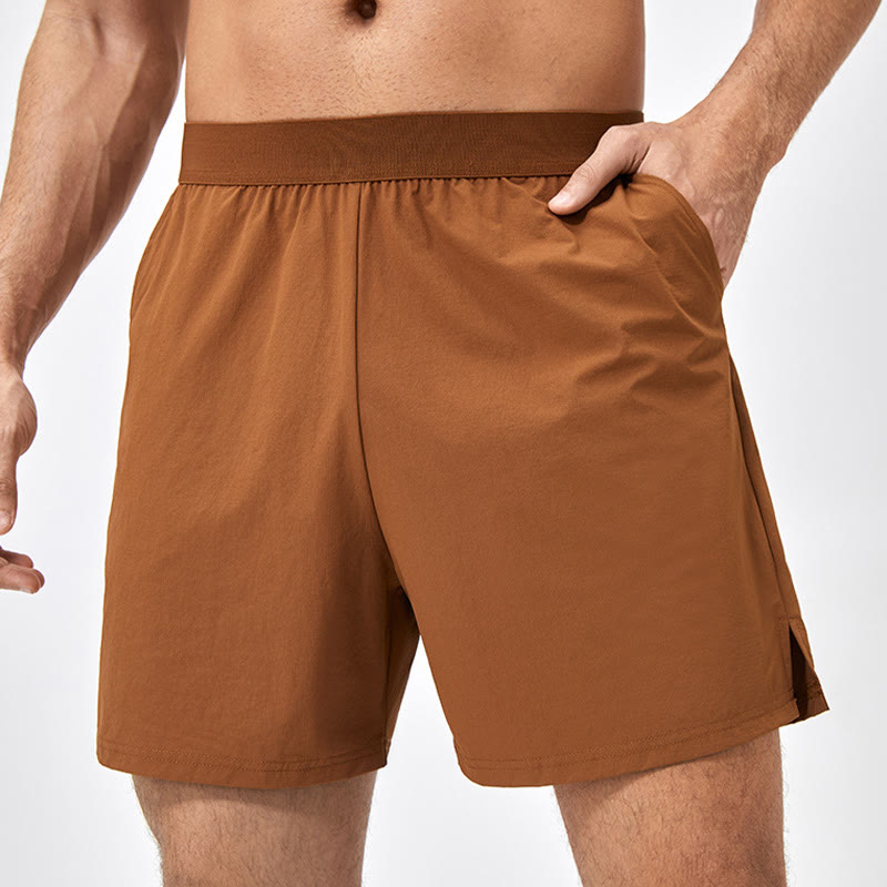 Buddha Stones Short de sport décontracté en nylon à séchage rapide pour homme avec poches - DarkGoldenrod - US/UK/AU44，EU54 (2XL) - image 0