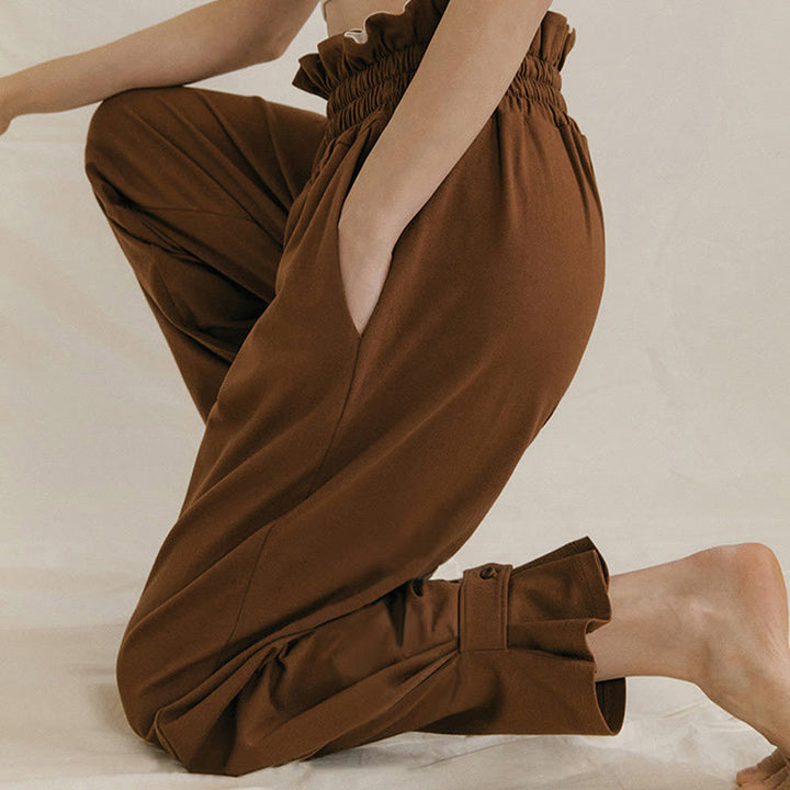 Pantalon ample en élasthanne pour femme avec poches et boucle décontractée Buddha Stones - image 6