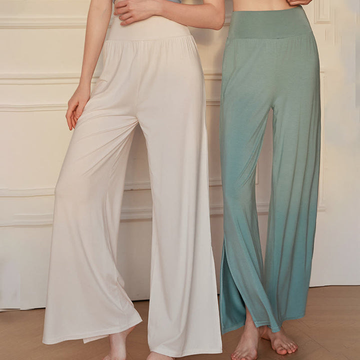 Pantalon large en coton élastique taille haute décontracté pour femme Buddha Stones - image 11