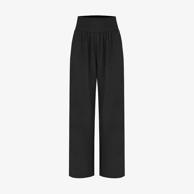 Pantalon Leica décontracté ample à ourlet noué et taille haute pour femme avec poches Buddha Stones - image 10
