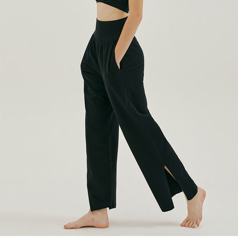 Pantalon Leica décontracté ample à ourlet noué et taille haute pour femme avec poches Buddha Stones - image 14