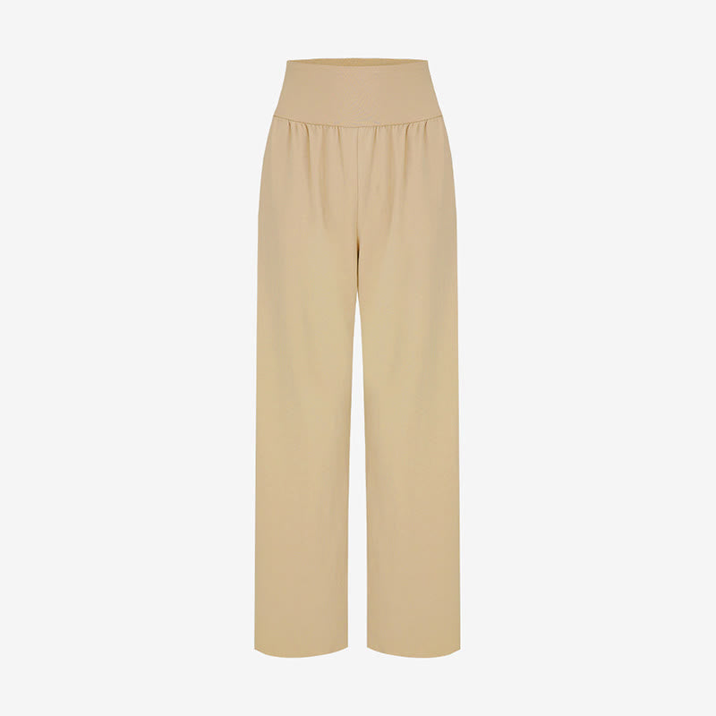 Pantalon Leica décontracté ample à ourlet noué et taille haute pour femme avec poches Buddha Stones - image 25