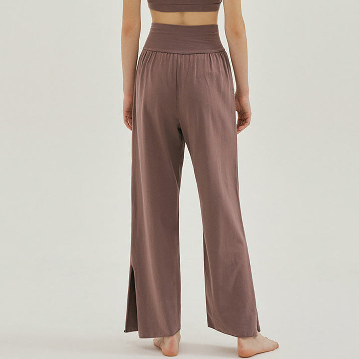 Pantalon Leica décontracté ample à ourlet noué et taille haute pour femme avec poches Buddha Stones - image 29