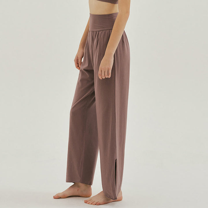 Pantalon Leica décontracté ample à ourlet noué et taille haute pour femme avec poches Buddha Stones - image 31