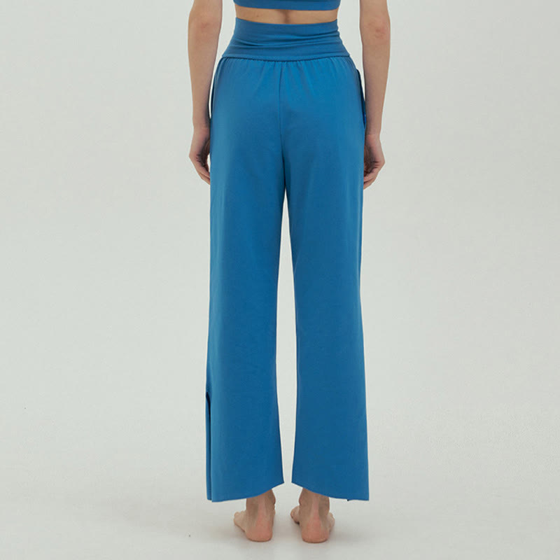 Pantalon Leica décontracté ample à ourlet noué et taille haute pour femme avec poches Buddha Stones - image 46