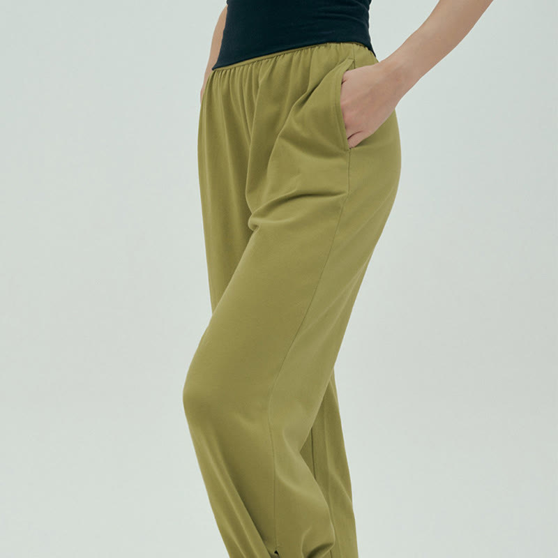 Pantalon Leica décontracté ample à ourlet noué et taille haute pour femme avec poches Buddha Stones - image 44
