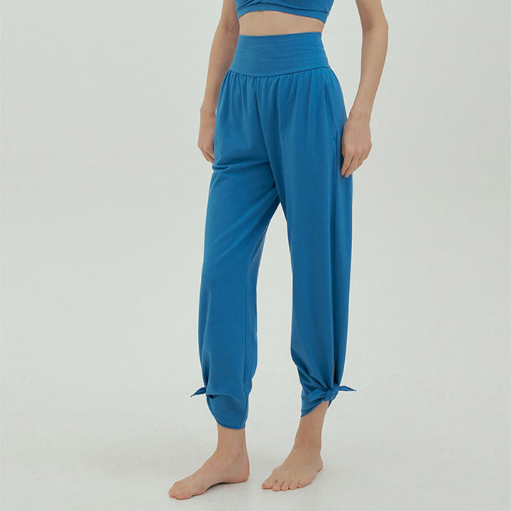 Pantalon Leica décontracté ample à ourlet noué et taille haute pour femme avec poches Buddha Stones - image 48