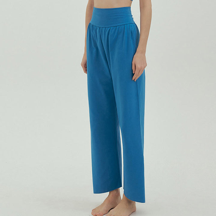 Pantalon Leica décontracté ample à ourlet noué et taille haute pour femme avec poches Buddha Stones - image 47