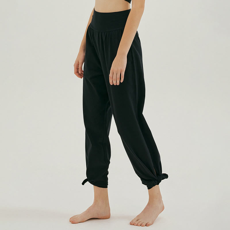 Pantalon Leica décontracté ample à ourlet noué et taille haute pour femme avec poches Buddha Stones - image 13