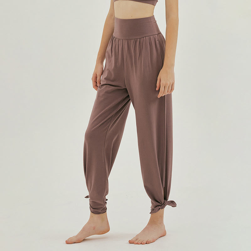 Pantalon Leica décontracté ample à ourlet noué et taille haute pour femme avec poches Buddha Stones - image 31
