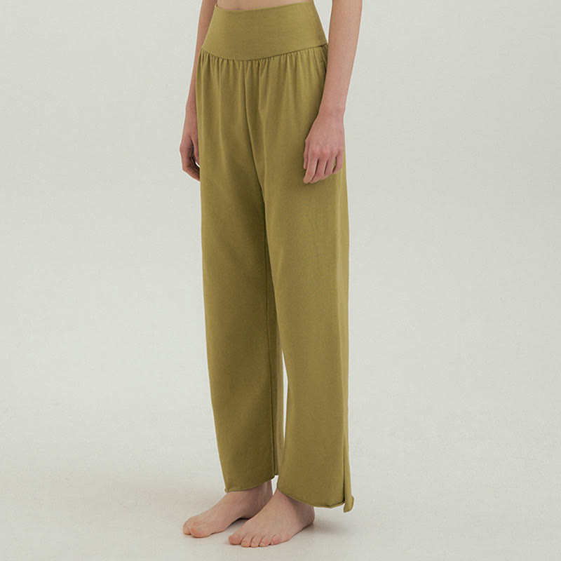 Pantalon Leica décontracté ample à ourlet noué et taille haute pour femme avec poches Buddha Stones - image 41