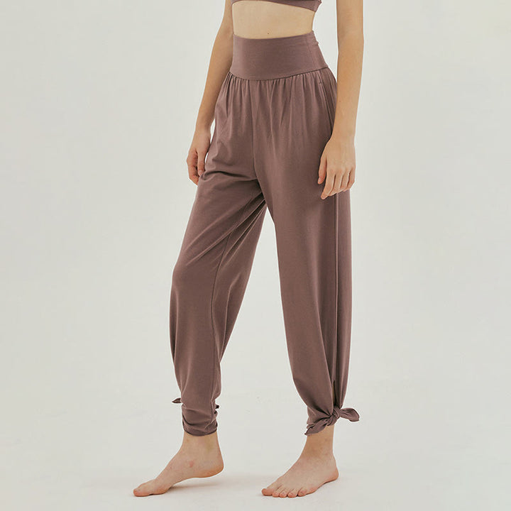 Pantalon Leica décontracté ample à ourlet noué et taille haute pour femme avec poches Buddha Stones - image 30