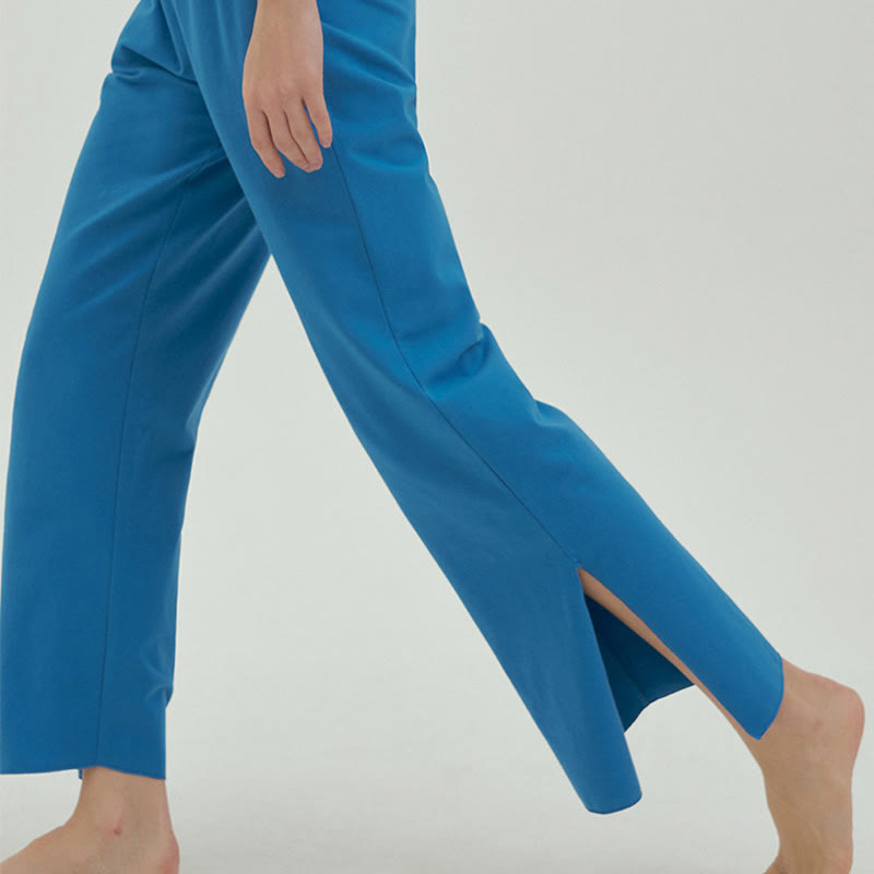 Pantalon Leica décontracté ample à ourlet noué et taille haute pour femme avec poches Buddha Stones - image 52