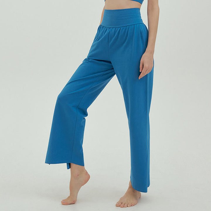 Pantalon Leica décontracté ample à ourlet noué et taille haute pour femme avec poches Buddha Stones - image 50