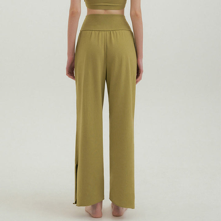Pantalon Leica décontracté ample à ourlet noué et taille haute pour femme avec poches Buddha Stones - image 41