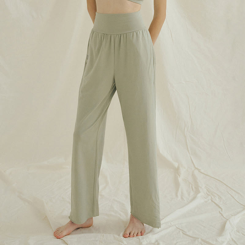 Pantalon Leica décontracté ample à ourlet noué et taille haute pour femme avec poches Buddha Stones - image 1