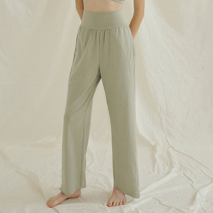 Pantalon Leica décontracté ample à ourlet noué et taille haute pour femme avec poches Buddha Stones - image 1
