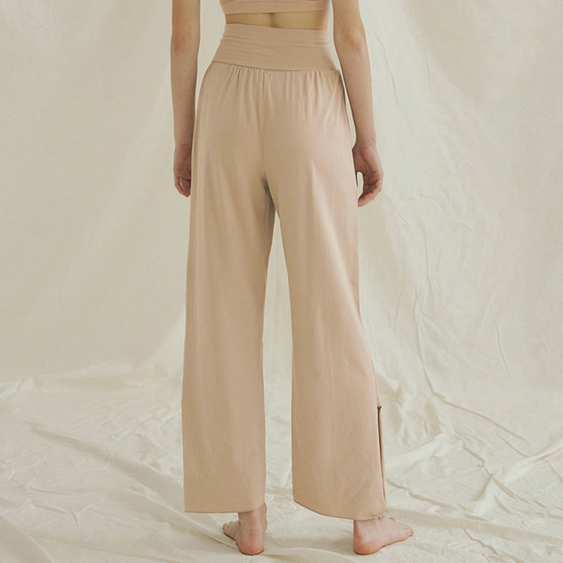 Pantalon Leica décontracté ample à ourlet noué et taille haute pour femme avec poches Buddha Stones - image 19