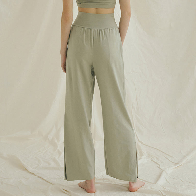 Pantalon Leica décontracté ample à ourlet noué et taille haute pour femme avec poches Buddha Stones - image 3