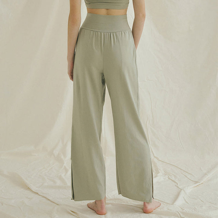 Pantalon Leica décontracté ample à ourlet noué et taille haute pour femme avec poches Buddha Stones - image 3