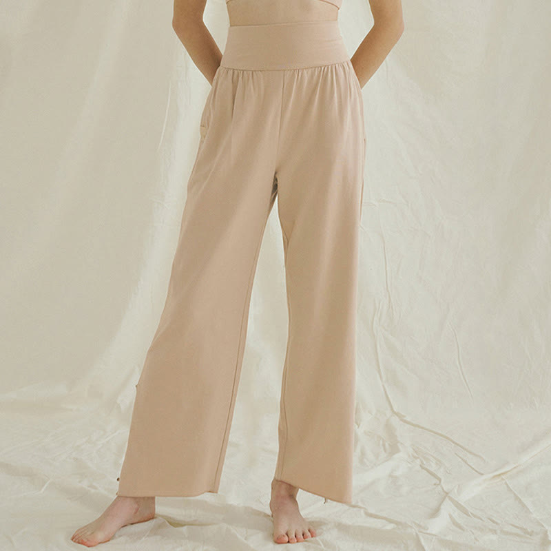 Pantalon Leica décontracté ample à ourlet noué et taille haute pour femme avec poches Buddha Stones - image 19