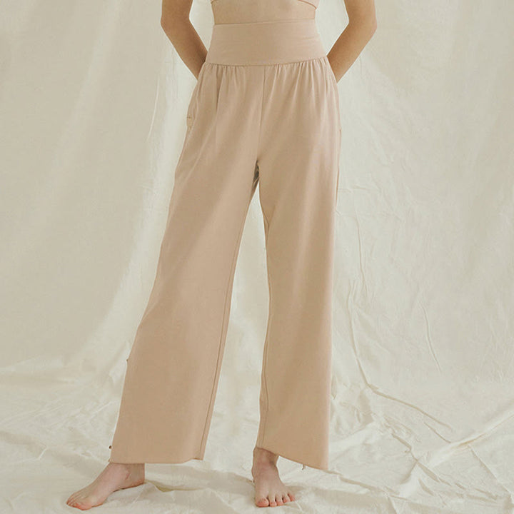 Pantalon Leica décontracté ample à ourlet noué et taille haute pour femme avec poches Buddha Stones - image 19